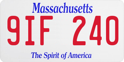 MA license plate 9IF240