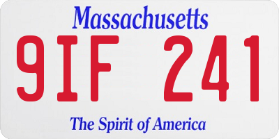 MA license plate 9IF241