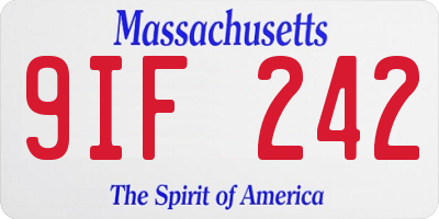 MA license plate 9IF242