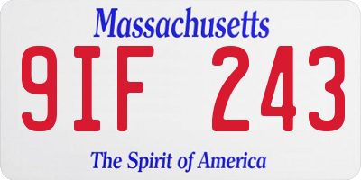 MA license plate 9IF243