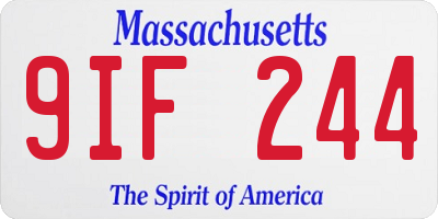 MA license plate 9IF244