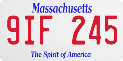MA license plate 9IF245