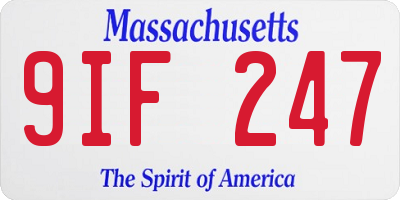 MA license plate 9IF247