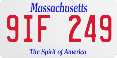 MA license plate 9IF249