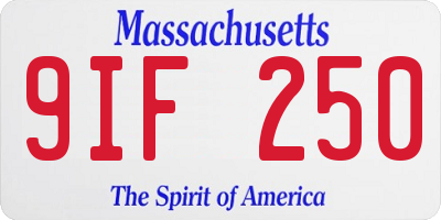 MA license plate 9IF250