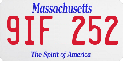 MA license plate 9IF252