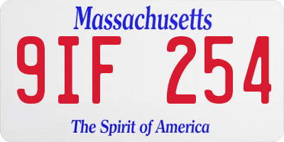 MA license plate 9IF254