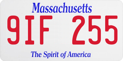MA license plate 9IF255