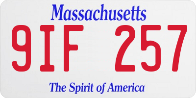 MA license plate 9IF257