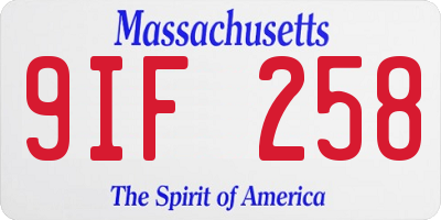 MA license plate 9IF258