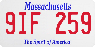 MA license plate 9IF259