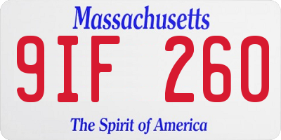 MA license plate 9IF260