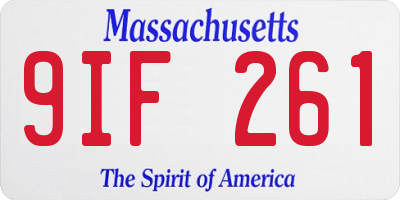 MA license plate 9IF261