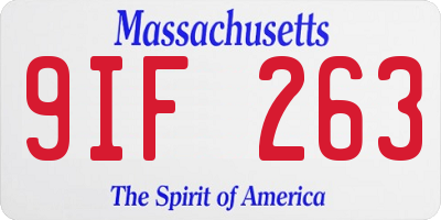 MA license plate 9IF263