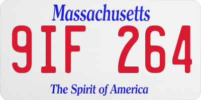 MA license plate 9IF264