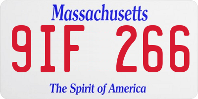 MA license plate 9IF266