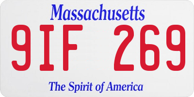 MA license plate 9IF269