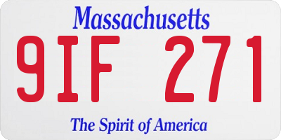 MA license plate 9IF271