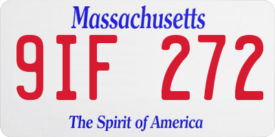 MA license plate 9IF272