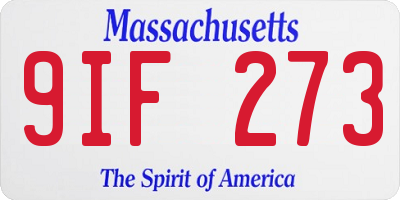 MA license plate 9IF273