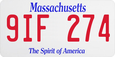 MA license plate 9IF274