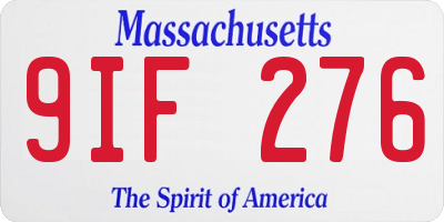 MA license plate 9IF276