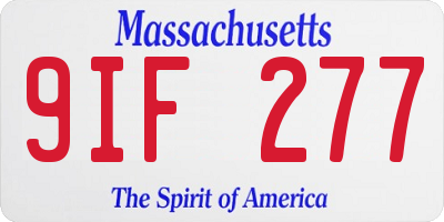 MA license plate 9IF277