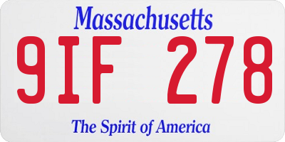 MA license plate 9IF278