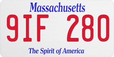 MA license plate 9IF280