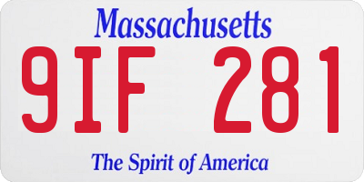 MA license plate 9IF281