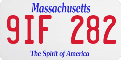 MA license plate 9IF282