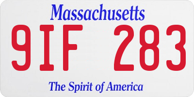 MA license plate 9IF283