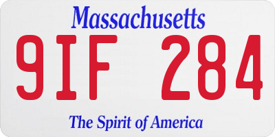 MA license plate 9IF284