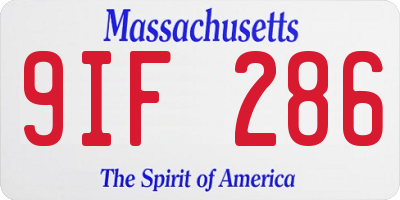 MA license plate 9IF286