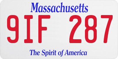 MA license plate 9IF287