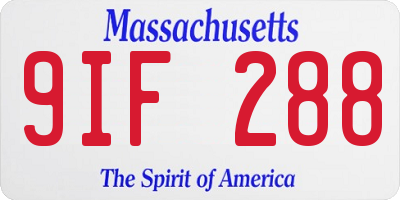 MA license plate 9IF288