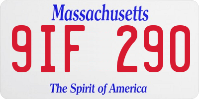 MA license plate 9IF290
