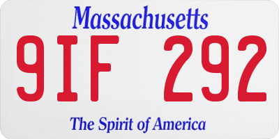 MA license plate 9IF292