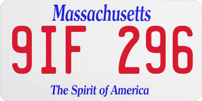 MA license plate 9IF296