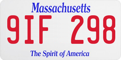 MA license plate 9IF298