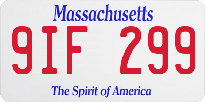 MA license plate 9IF299