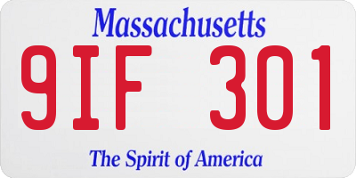 MA license plate 9IF301