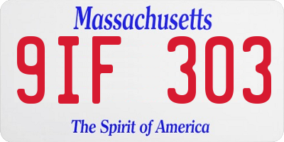 MA license plate 9IF303