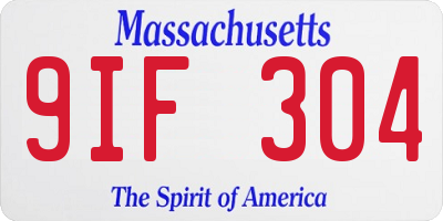 MA license plate 9IF304