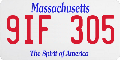 MA license plate 9IF305