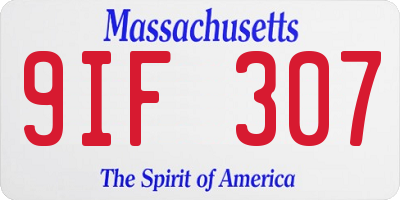 MA license plate 9IF307