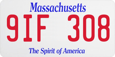MA license plate 9IF308