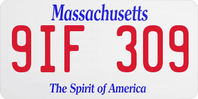 MA license plate 9IF309