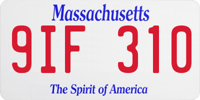 MA license plate 9IF310