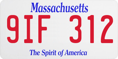 MA license plate 9IF312